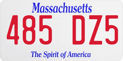 MA license plate 485DZ5