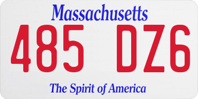 MA license plate 485DZ6