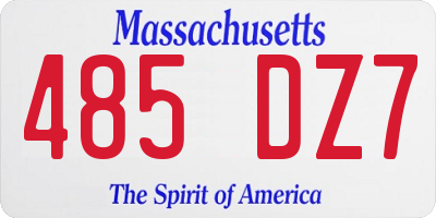 MA license plate 485DZ7
