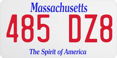 MA license plate 485DZ8