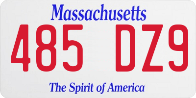 MA license plate 485DZ9