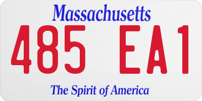 MA license plate 485EA1