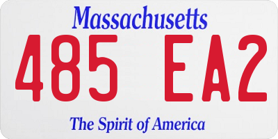 MA license plate 485EA2