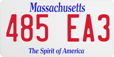 MA license plate 485EA3