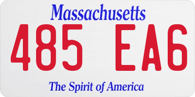 MA license plate 485EA6
