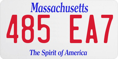 MA license plate 485EA7