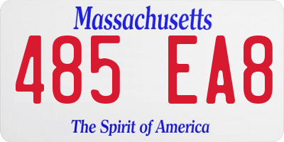 MA license plate 485EA8