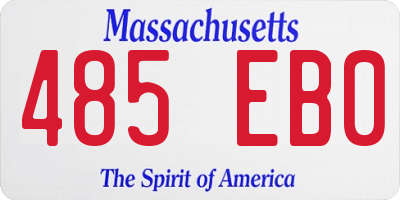 MA license plate 485EB0