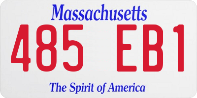 MA license plate 485EB1