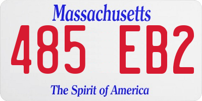 MA license plate 485EB2