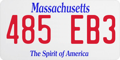 MA license plate 485EB3