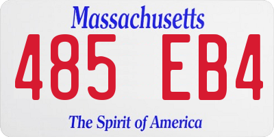 MA license plate 485EB4