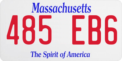 MA license plate 485EB6