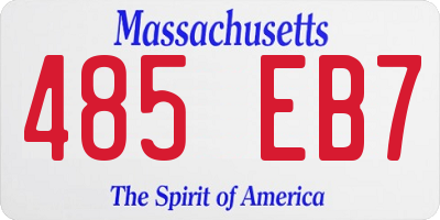 MA license plate 485EB7