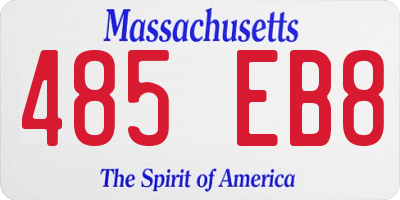 MA license plate 485EB8