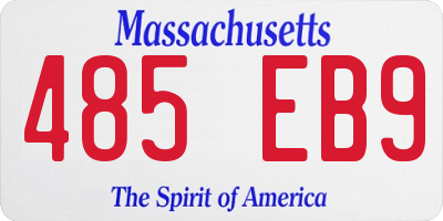 MA license plate 485EB9
