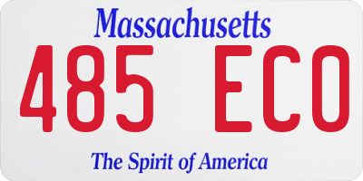 MA license plate 485EC0