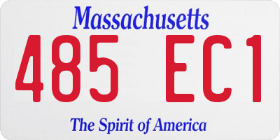 MA license plate 485EC1