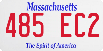 MA license plate 485EC2