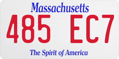 MA license plate 485EC7