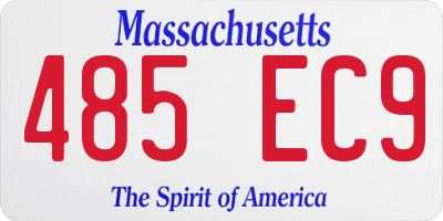 MA license plate 485EC9