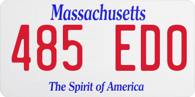 MA license plate 485ED0