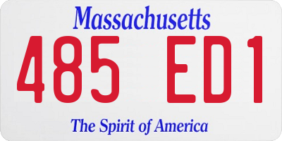 MA license plate 485ED1