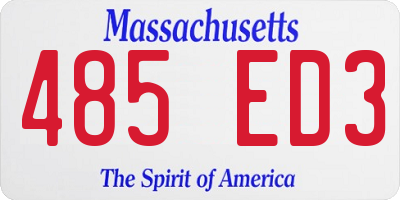 MA license plate 485ED3