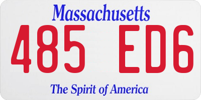 MA license plate 485ED6
