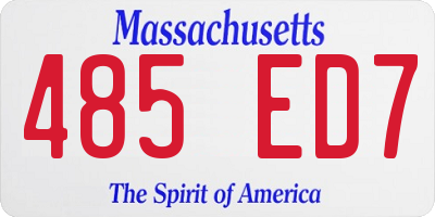 MA license plate 485ED7