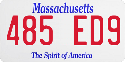 MA license plate 485ED9