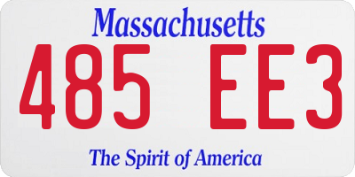 MA license plate 485EE3