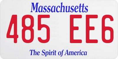MA license plate 485EE6
