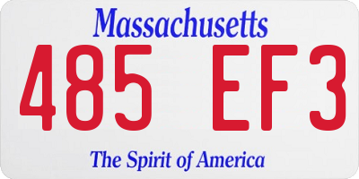 MA license plate 485EF3