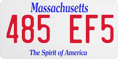 MA license plate 485EF5