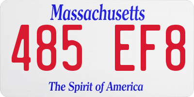 MA license plate 485EF8
