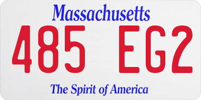 MA license plate 485EG2