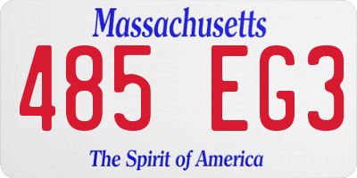 MA license plate 485EG3