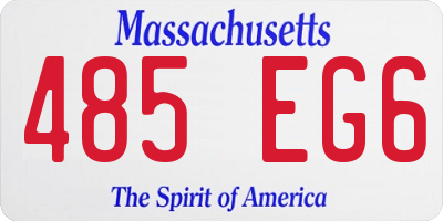 MA license plate 485EG6