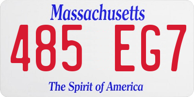MA license plate 485EG7