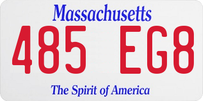 MA license plate 485EG8