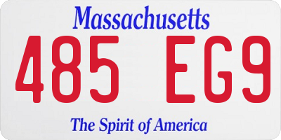 MA license plate 485EG9