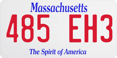 MA license plate 485EH3