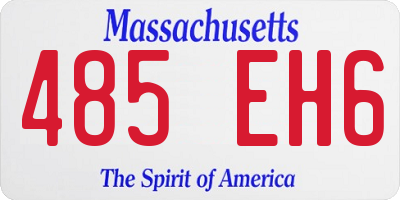 MA license plate 485EH6