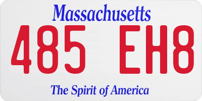 MA license plate 485EH8
