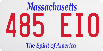 MA license plate 485EI0