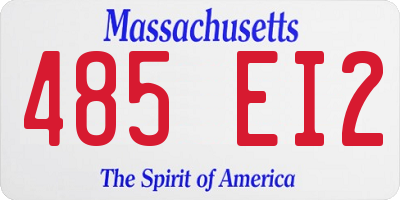 MA license plate 485EI2