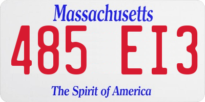 MA license plate 485EI3