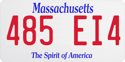 MA license plate 485EI4