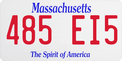 MA license plate 485EI5